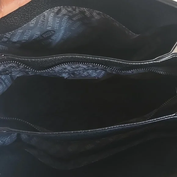 Steve Madden BShiloh Black/Black Tote with Mini Pouch - Picture 8 of 13